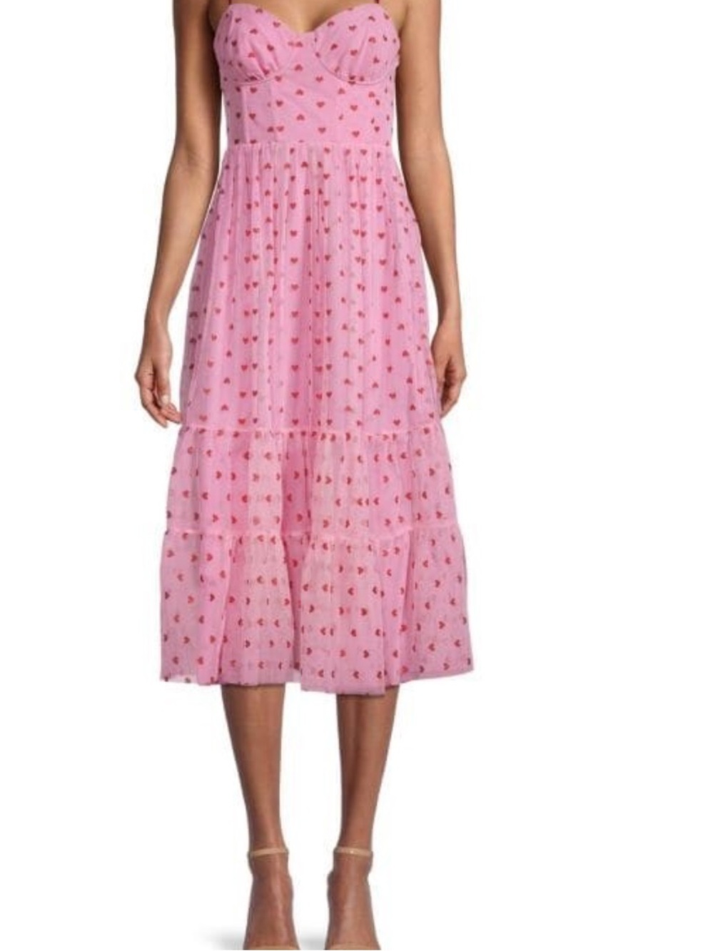 Women's Pink Hear Print Dress